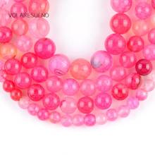 Natural Rose Red Dragon Vein Agates Stone Round Loose Beads For Jewelry Making 6-10mm Spacer Beads Fit Diy Bracelets Necklace 2024 - buy cheap