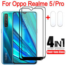 Protetor de tela 4 em 1 para oppo realme 5 pro realme5 5pro, película de vidro temperado com lente de câmera realme5pro pro5 2024 - compre barato