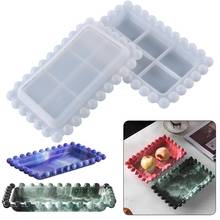 Rectangular Beaded Fruit Storage Box Epoxy Resin Mold Tray Plate Dish Casting Silicone Mould DIY Crafts Ornaments Mold 2024 - buy cheap