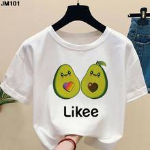 Harajuku Women's T shirt Avocado Likee Printed T-shirt Female Short Sleeve Tees Fashion Tops Summer Casual White Tshirt Clothing 2024 - buy cheap