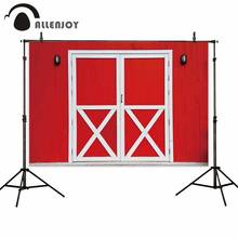 Allenjoy photography backdrops for photo studio barn white closed door bright red wall wooden lamp background photophone prop 2024 - buy cheap