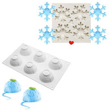 Christmas Cake Mold 4/6 Cavity Silicone Mousse Mold Igloo Mousse Dessert Mould Snowflake Shape Cake Decoration Tool 2024 - buy cheap