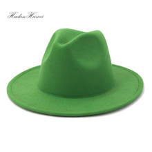 Sombrero de Fedora de Jazz para hombre y mujer, sombrero Panamá de ala ancha, color negro, Camel y blanco, 21 colores, venta al por mayor, 2021 2024 - compra barato
