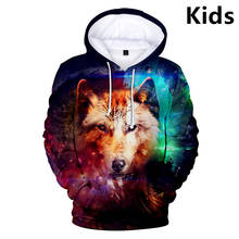 2 To 14 Years Kids Hoodies Space Galaxy 3D Wolf Printed Hoodie Sweatshirt Boys Girls Long Sleeve Jacket Coat Children Clothes 2024 - buy cheap