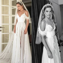 Eggree-Vestido de novia de gasa con tirantes finos, para boda, largo hasta el suelo, 2019 2024 - compra barato