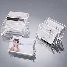 1pc New Clear Desk Shelf Box Storage Display Stand Acrylic Transparent Desktop Business Card Holder Shelf Organizer 1/2/3 Pocket 2024 - buy cheap