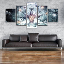 Lienzo moderno en HD para pared, impresiones artísticas de Buda, pintura de Yoga, árbol abstracto, meditación, póster, marco de decoración del hogar, 5 piezas 2024 - compra barato