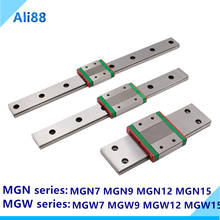 Guia linear em miniatura mgn7 mgn9 mgn12 mgn15, com 1 peça, com peça de rolamento linear, peças cnc 2024 - compre barato