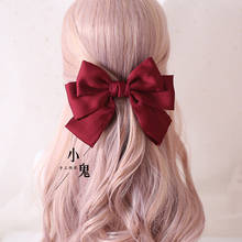 Presilha de cabelo japonesa jk, de três camadas, com laço grande, acessórios para cabelo, para meninas, lolita, doce, de lado, presilha, estilo universitário 2024 - compre barato