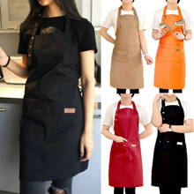 Brand New Style Full Size Adult Bib Aprons With 2 Waist Pockets Plain Color Kitchen Chef Waiter 2024 - купить недорого