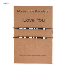 Pulsera de cuentas delicadas con mensaje secreto para hombre y mujer, brazalete de Amistad I Love You, código Morse, regalo de joyería para amantes, 2 uds. 2024 - compra barato