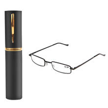 Novos óculos de leitura cores unissex metal com caixa de tubo + 1.00/ + 1.50/ + 2.00/ + 2.50/ + 3.00/ + 3.50 2024 - compre barato