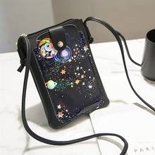 Fashion Starry Sky Pattern Small Cell Phone Bag Pouch For Women Ladies Mini Crossbody Bag Planet PU Leather Female Tote 2024 - buy cheap