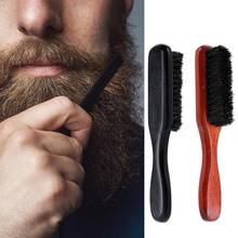 Wood Handle Boar Bristle Cleaning Brush Hairdressing Men Beard Brush Gentle Shape Beard Boar Bristles Facial Hair Brush for Male 2024 - buy cheap