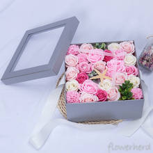Simulação rosa sabão flor caixa de presente amante criativo romântico expressão presente de casamento decorações rosa ano novo presente do dia dos namorados 2024 - compre barato