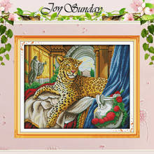 Leopard Painting Counted Cross Stitch 11CT 14CT Cross Stitch animals Cross Stitch Kits for Embroidery Home Decor Needlework 2024 - buy cheap
