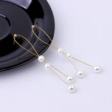 Trendy Long Pearl Earrings Fashion Jewelry Statement Boho Korean Style Wedding Earrings For Women Girls 2020 New 2024 - buy cheap