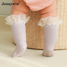 Jocaywin-Calcetines de encaje hasta la rodilla para niña, medias antideslizantes de princesa para recién nacida, para verano y primavera 2024 - compra barato