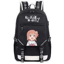 Mochila escolar para hombre y mujer, bolsa de alta capacidad, estilo Watashi ni Tenshi ga Maiorita, Shirosaki Hana, Anime, oxford, unisex, 2020 2024 - compra barato