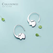 Colusiwei Design New 925 Sterling Silver Cute Baby Elephant Long Nose Drop Earrings for Women Sterling Silver Jewelry Gift 2024 - buy cheap