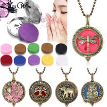 New Aromatherapy Jewelry Bronze Dragonfly Owl Tree of Life Aroma Essential Oil Diffuser Necklace Perfume Open Lockets Pendants 2024 - buy cheap