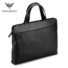 Men's Genuine Leather Briefcase Business Laptop Handbags Male Crossbody Shoulder Bag Cow Leather Notebook Briefcases 2024 - buy cheap