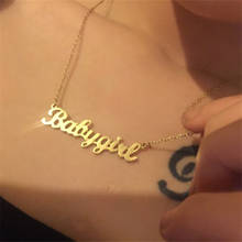 Fashion Letter Babygirl Stainless Steel Necklace For Women Girls Femme 2024 - buy cheap