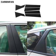 Estilo de coche de fibra de carbono Ajuste de ventana guarnición Pilar medio pegatina película 6 unids/set para 2016 de 2017 Honda Civic 2018 10th 2024 - compra barato