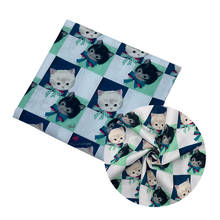 Tela de 100% algodón con estampado Digital para niños, Material de costura con estampado de gato verde, ideal para camisa y ropa 2024 - compra barato