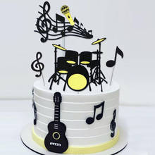 1 Набор милых музыкальных нот, топпер для торта, музыкальные инструменты, праздничные топперы для кексов, украшения для торта на свадьбу, день рождения 2024 - купить недорого