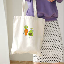 Холщовая Сумка-тоут с принтом моркови, авокадо, для женщин 2024 - купить недорого