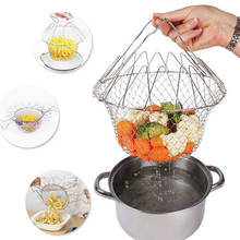 Chef Basket Stainless Steel Foldable Steam Rinse Strain Fry Basket Strainer Net Kitchen Cooking Tool for Fried Food or Fruits 2024 - buy cheap