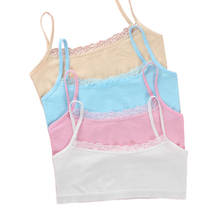 3Pc/Lot Young Girls Lace Puberty Teenage Soft Cotton Underwear Training Bra Crop Top 8-14years 2024 - купить недорого