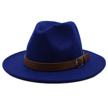 2019 Retro Men Women Fedora Hat With Leather Belt Outdoor Casual Hat Winter Jazz Hat Size 56-58CM 2024 - buy cheap