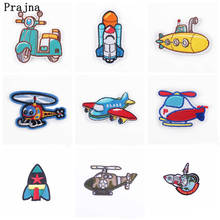 Cartoon Airplane Iron On Patches on Clothes Sewing Embroidery Patch Stripe DIY Rocket Patches For Clothing Applique Accessories 2024 - buy cheap