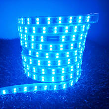 72 leds/m impermeável smd 5050 led fita ac220v 110 v tira conduzida flexível rgb 144led/m iluminação exterior do jardim com controle remoto