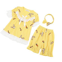 2020 New girls boys cotton short sleeve pajamas set kids princess flower sleepwear baby summer pyjamas children nightwear 3-14Y 2024 - buy cheap