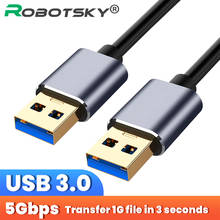 Сверхскоростной USB 3,0 Type A кабель для передачи данных типа «папа»-«папа», шнур синхронизации, синий, для радиатора, жесткого диска, кабель для передачи данных USB 3,0 2024 - купить недорого
