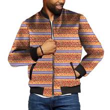 New Arrivals 2021 African Fashion Men's Jacket Dashiki Print Patchwork Ankara Styles Bomber Jackets 2024 - buy cheap