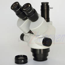 Microscópio simul-focal trinocular para inspeção, zoom estéreo 7x-90x, cor branca e preta 2024 - compre barato