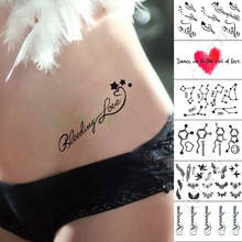 Водонепроницаемая Временная тату-наклейка с надписью «Love Heart», «Кот», «Птица», «перо», поддельные татуировки, флеш-тату для детей, девочек, мужчин и женщин 2024 - купить недорого