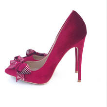 Crimson-zapatos de gamuza de tacón alto de 12CM, stiletto, boca poco profunda, puntiagudos, sexys, para fiesta y club nocturno, para mujer 2024 - compra barato