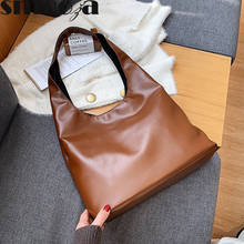 SMOOZA Large Capacity Women Shoulder Handbags Casual Pu Leather Solid Color Female Bags 2022 New Fashion Famous Shopping Bags 2024 - buy cheap