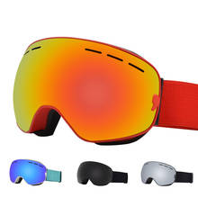 Óculos de esqui de neve e montanha, lente dupla anti embaçante, uv400, anti uv, máscara para capacete de estrada, armação grande, unissex 2024 - compre barato
