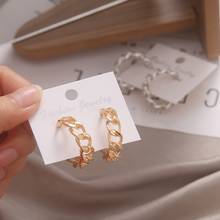 Minimalist Gold color earrings Metal Large Circle Geometric Round Big Earrings for Women Girl Wedding Party Jewelry 2024 - buy cheap