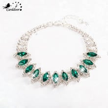 Carddoor-Pulseras y brazaletes de cristal de lujo para mujer, pulsera de cadena con diamantes de imitación, joyería de moda, accesorios de boda 2024 - compra barato