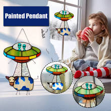 Multicolor Acrylic Suncatcher Window Panel Cow Ornaments Pendant Home Decoration Kid's Bedroom Decor Students Gift Outer Space 2024 - buy cheap