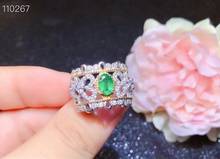 Anillo de compromiso con piedras preciosas de Esmeralda para mujer, joyería fina, regalo, venta al por mayor 2024 - compra barato