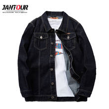 Jantour Spring Autumn Mens Denim Jacket Mens Trendy Fashion Bomber Thin Ripped Denim Cotton Jacket Male Plus Size 7XL 8XL 2024 - buy cheap