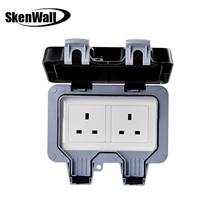 IP66 Weatherproof Waterproof Outdoor Wall Power Socket 13A Double UK Standard Electrical Outlet Grounded AC 110~250V 2024 - buy cheap